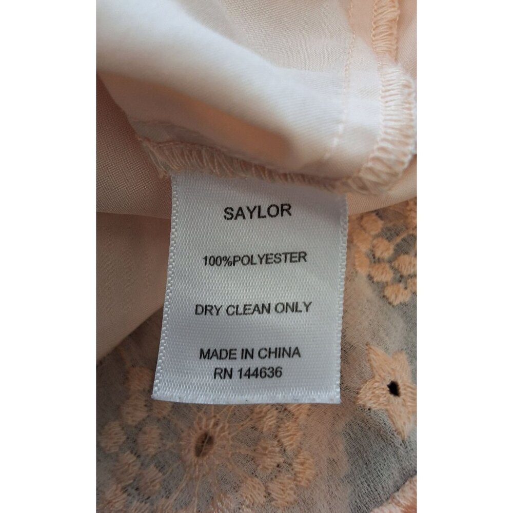 Saylor Womens M Peach Eyelet Mini Dress Cottage Coquette Romantic‎ - Picture 6 of 9